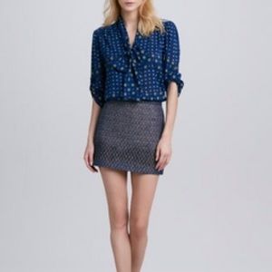 NWOT Alice + Olivia Metallic Tweed Mini Skirt